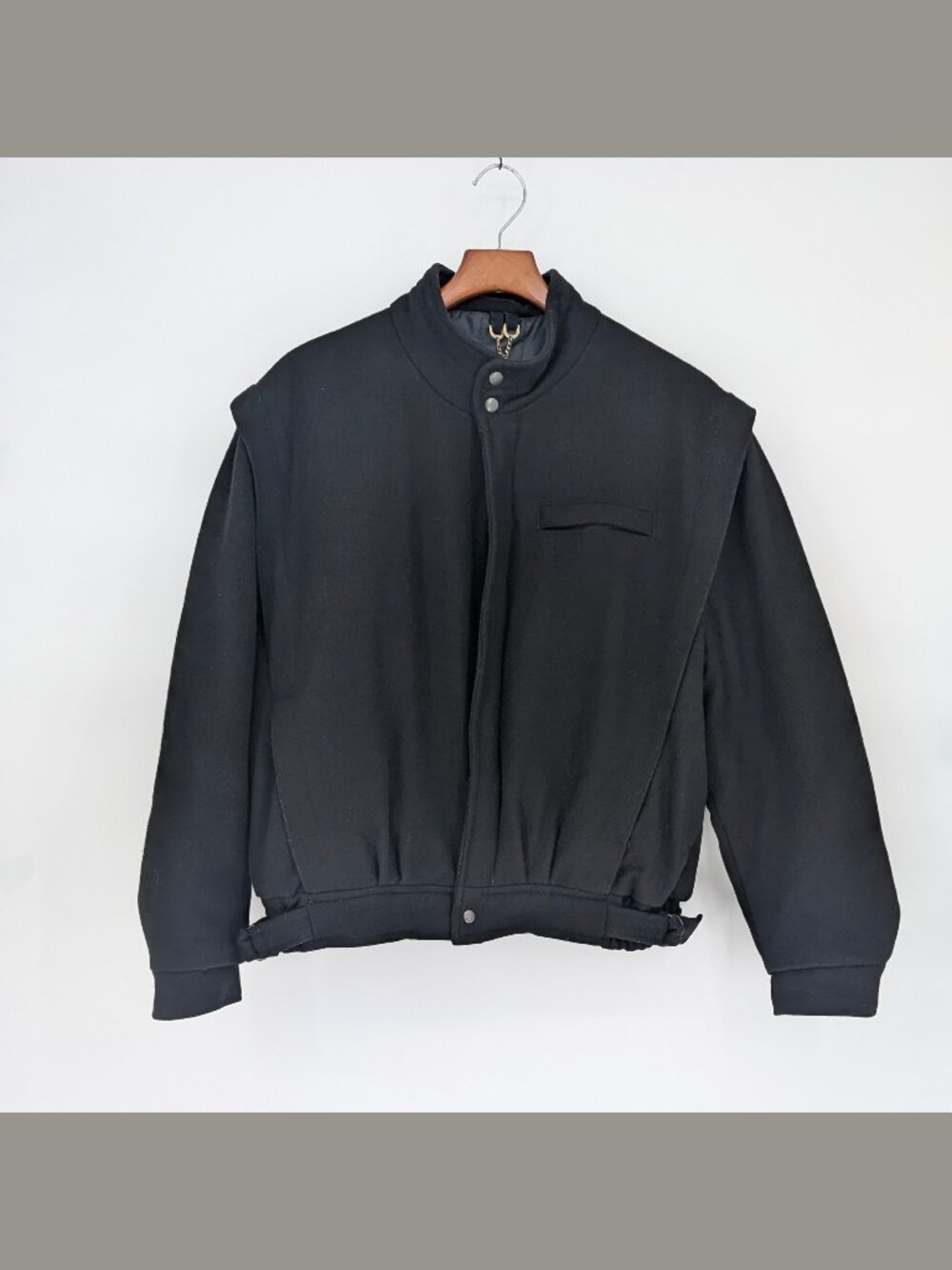 Vintage Excelled Wool Moto Jacket Men's Size 42 – Black 80s/90s Quilted Lined